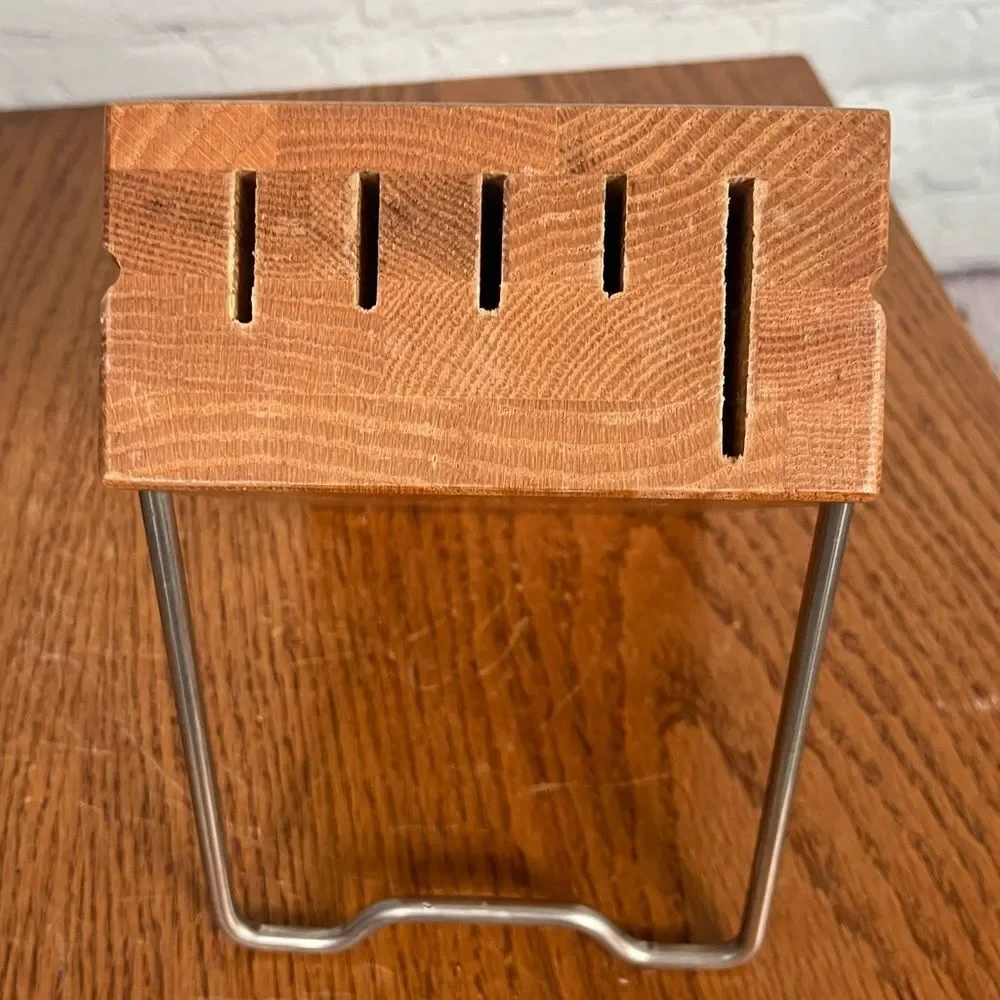 Cutco Space Saver 5 Slot Knife Block Solid Oak